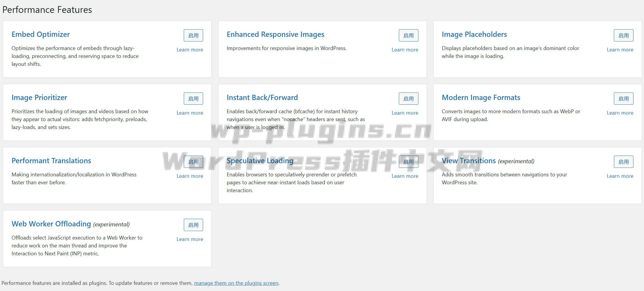 Performance Lab插件提前试用官方新功能
